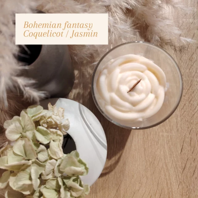 Plongez dans un univers bohème et enchanteur
Allumez votre bougie Bohemian Fantasy et laissez son parfum envoûtant créer une atmosphère chaleureuse et propice à l’évasion.

#bougie #bohemianchic #boheme #bougieparfumée #parfumdintérieur #decorationinterieur #interiordesign #smallcandlebuisness #petitentreprise #candle #dordogne #ciredesoja #atmosphèrechaleureuse #bergerac